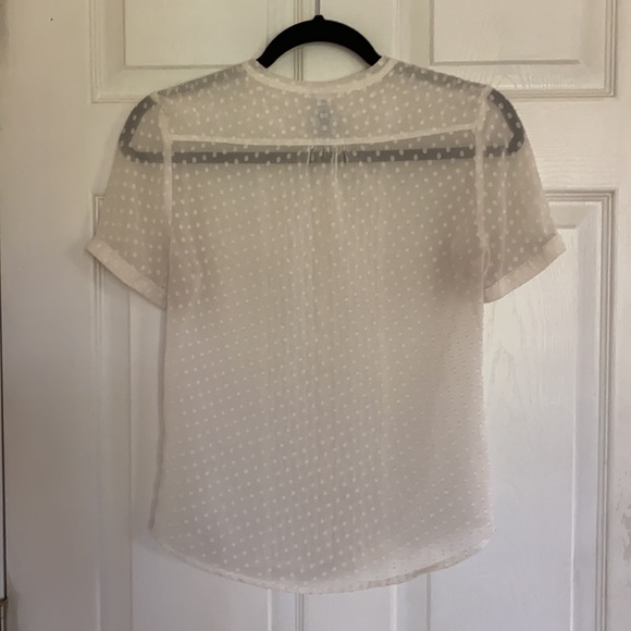 Gap Sheer Swiss Dot Tie Front Blouse - Picture 2 of 6